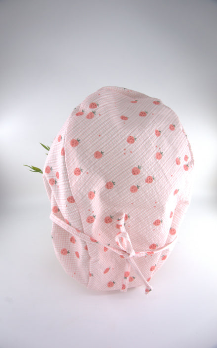 Gorro pelo largo ajustable - Fresita rosa