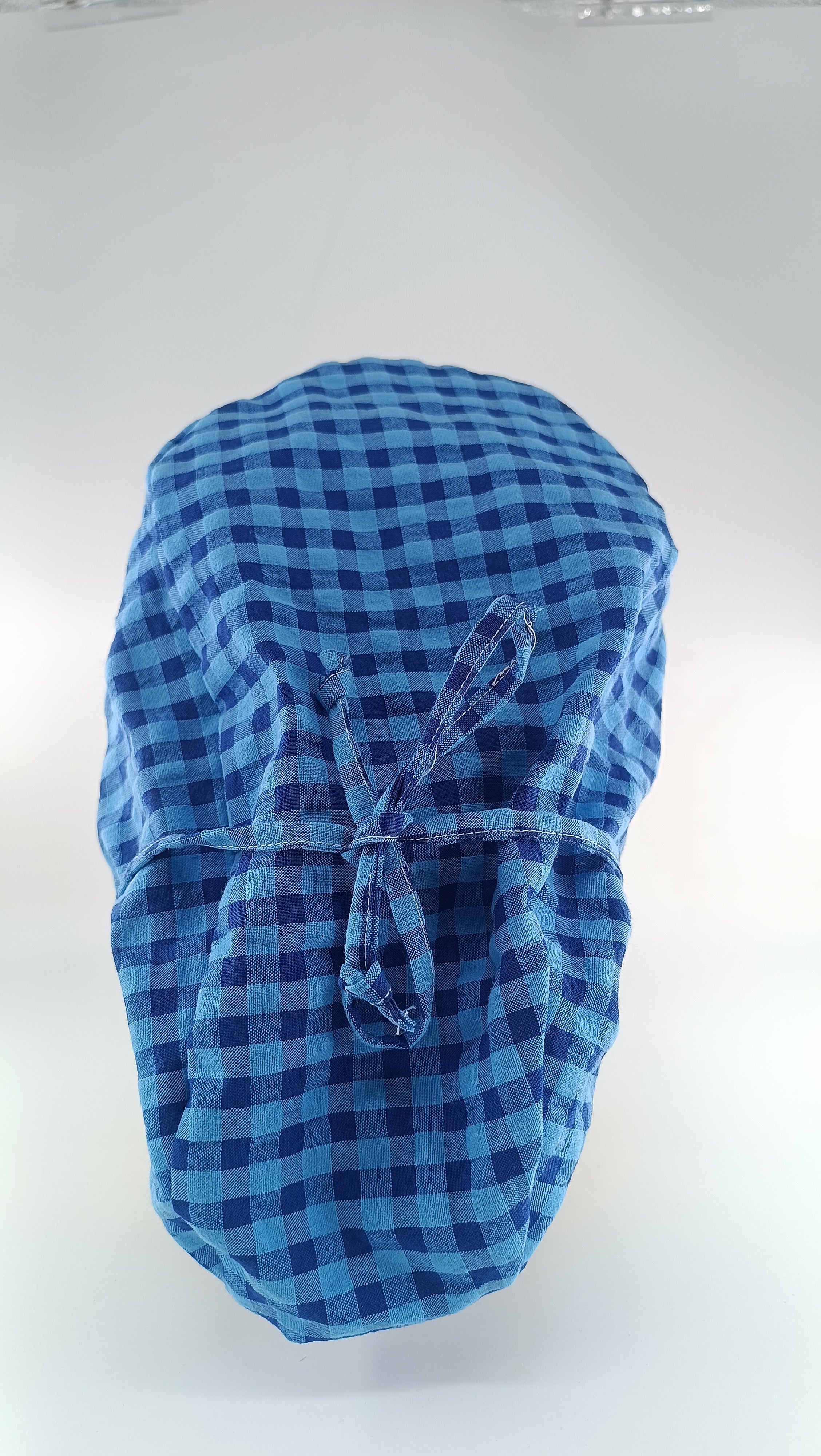 Gorro pelo largo ajustable - Vichy Azul Royal